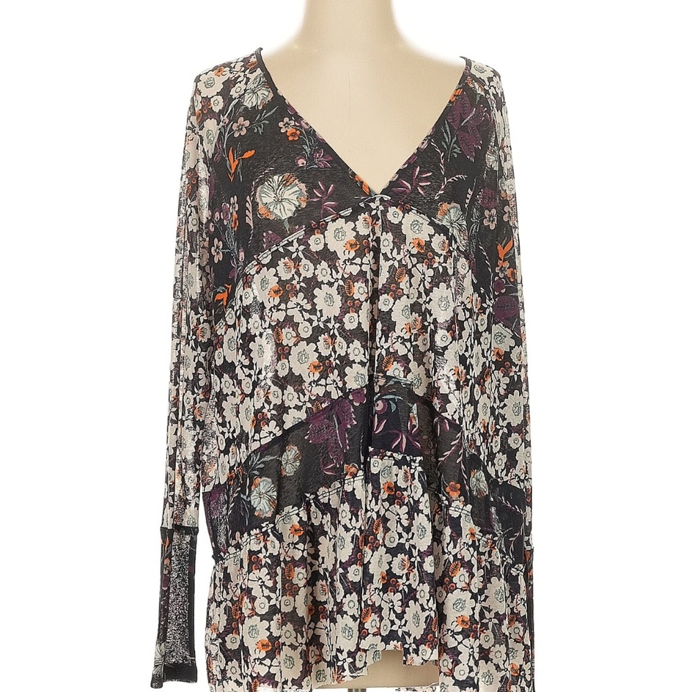 Free People Black Asymmetrical Blouse